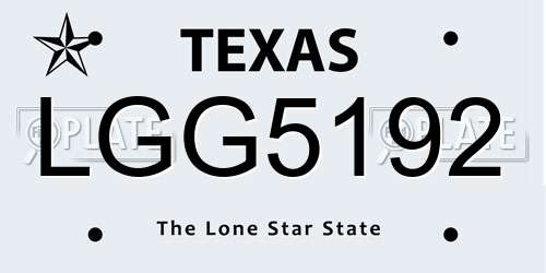 LGG5192 Texas License Plate