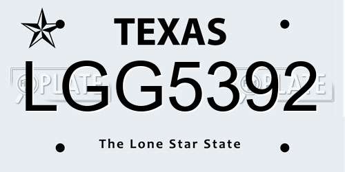 LGG5392 Texas License Plate