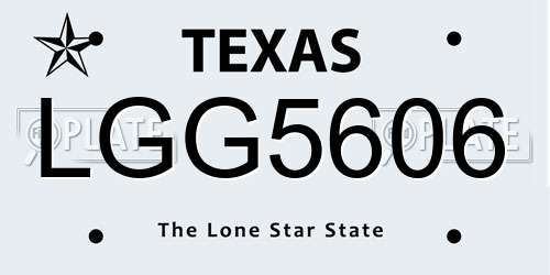 LGG5606 Texas License Plate