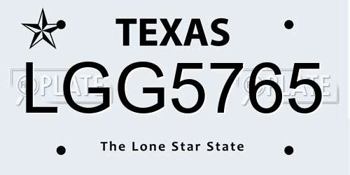 LGG5765 Texas License Plate