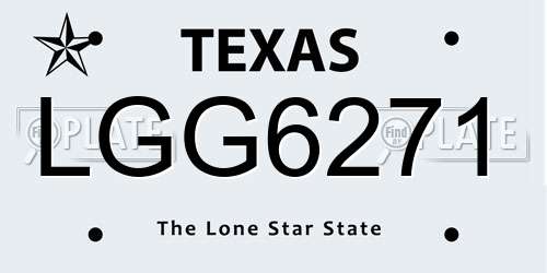 LGG6271 Texas License Plate