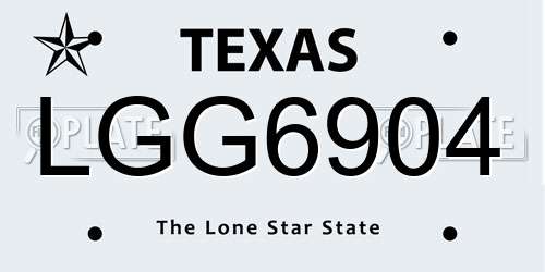 LGG6904 Texas License Plate