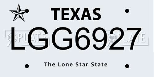 LGG6927 Texas License Plate