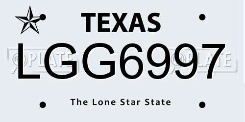 LGG6997 Texas License Plate