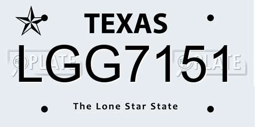LGG7151 Texas License Plate