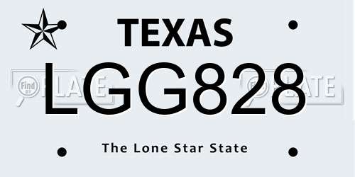 LGG828 Texas License Plate
