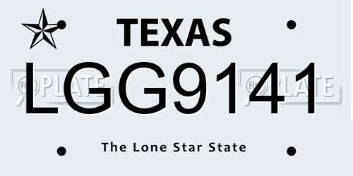 LGG9141 Texas License Plate