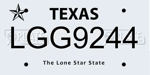 LGG9244 Texas License Plate