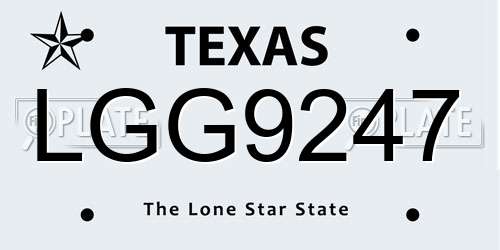 LGG9247 Texas License Plate