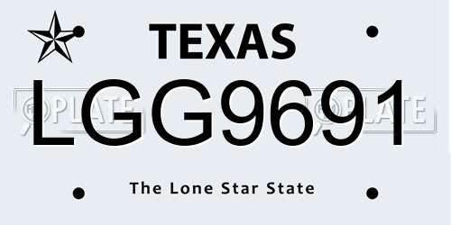 LGG9691 Texas License Plate