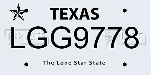 LGG9778 Texas License Plate