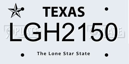 LGH2150 Texas License Plate