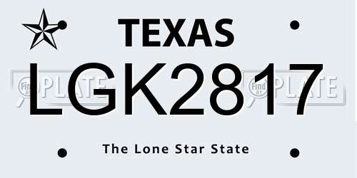 LGK2817 Texas License Plate
