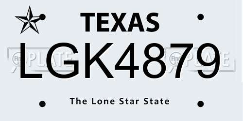 LGK4879 Texas License Plate