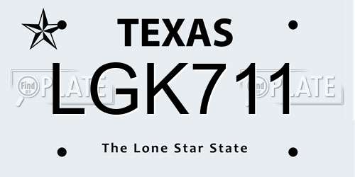 LGK711 Texas License Plate