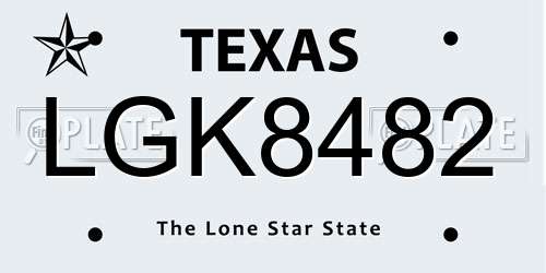 LGK8482 Texas License Plate