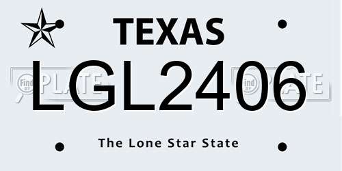 LGL2406 Texas License Plate