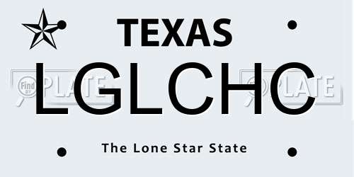 LGLCHC Texas License Plate