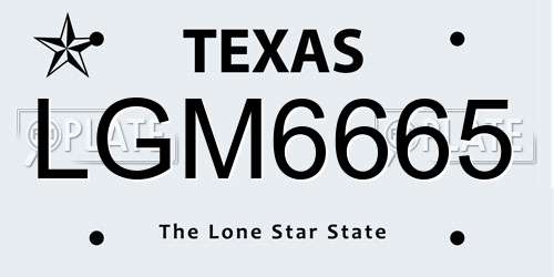 LGM6665 Texas License Plate