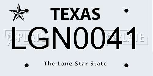 LGN0041 Texas License Plate