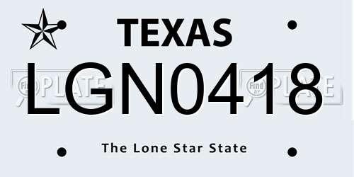 LGN0418 Texas License Plate