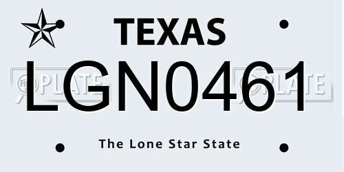 LGN0461 Texas License Plate