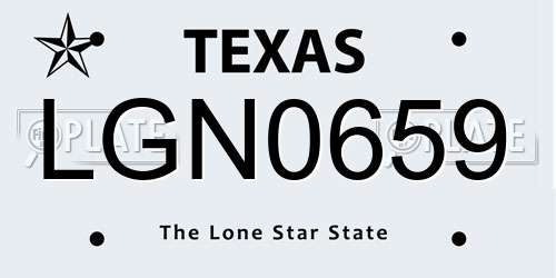 LGN0659 Texas License Plate