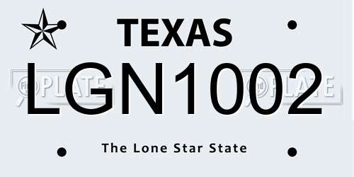 LGN1002 Texas License Plate