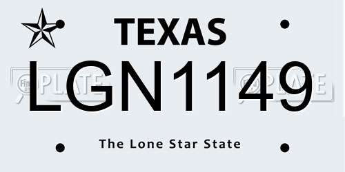 LGN1149 Texas License Plate