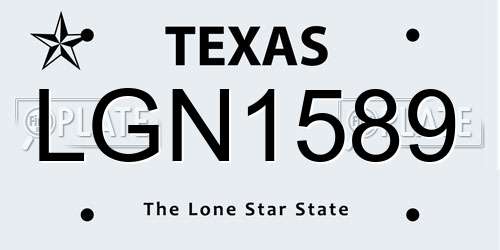 LGN1589 Texas License Plate