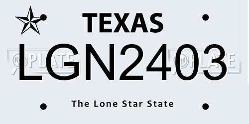 LGN2403 Texas License Plate