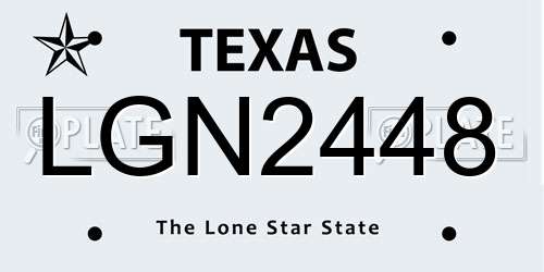 LGN2448 Texas License Plate