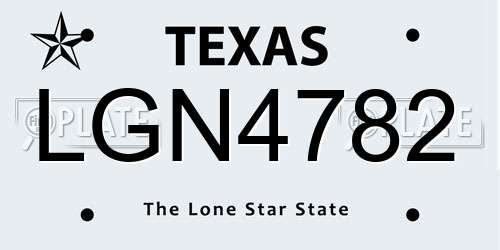 LGN4782 Texas License Plate
