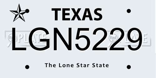LGN5229 Texas License Plate
