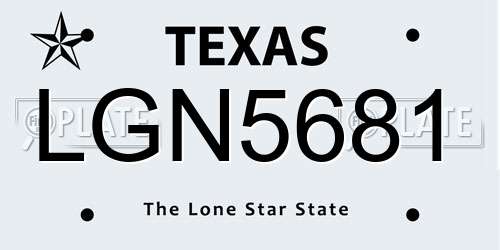 LGN5681 Texas License Plate