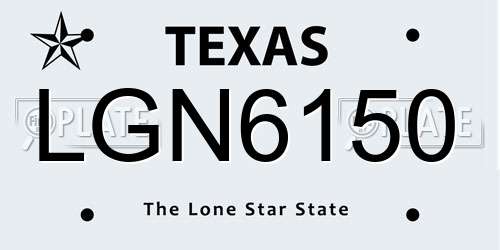LGN6150 Texas License Plate