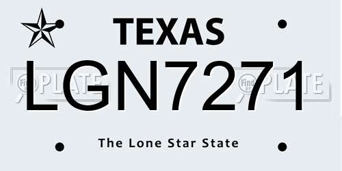 LGN7271 Texas License Plate