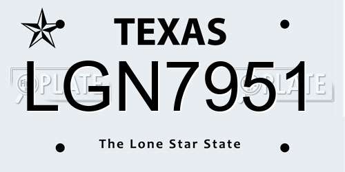 LGN7951 Texas License Plate