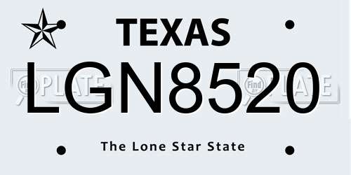 LGN8520 Texas License Plate