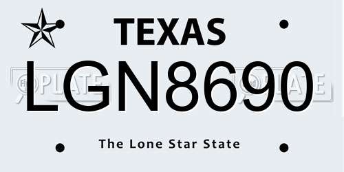 LGN8690 Texas License Plate