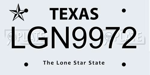 LGN9972 Texas License Plate
