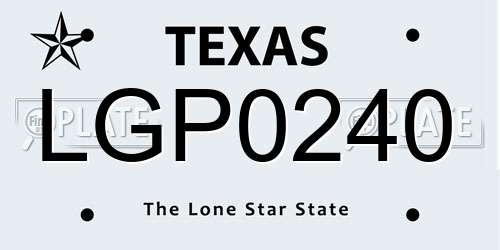 LGP0240 Texas License Plate