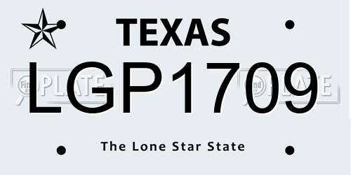 LGP1709 Texas License Plate