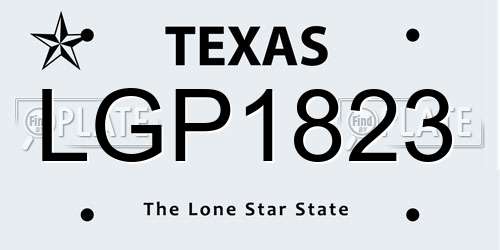 LGP1823 Texas License Plate