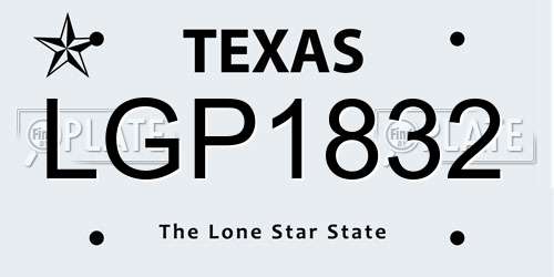LGP1832 Texas License Plate