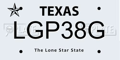 LGP38G Texas License Plate