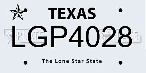 LGP4028 Texas License Plate