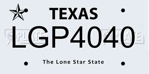 LGP4040 Texas License Plate