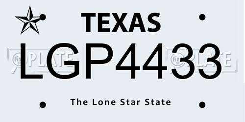 LGP4433 Texas License Plate