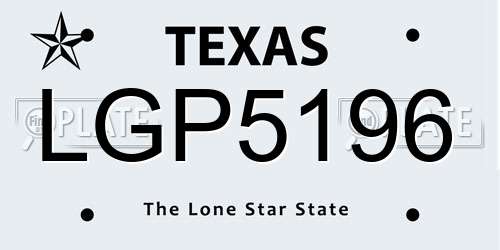 LGP5196 Texas License Plate
